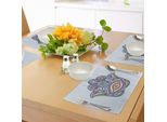 Abakuhaus Tovagliette Contro Il Malocchio, Simbolo Tradizionale Della Mano Di Hamsa Scarabocchiata Tutto Ciò Che Vede L'occhio Positivo E Colorato, Decorazioni Da Tavola In Tessuto Resistente Ai Colori Per La Sala Da Pranzo E La Cucina, Azzurro Verde Rosa