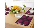 Abakuhaus Tovagliette Mandala Viola, Stile Psichedelico Digitale Etnico Con Design Indie Barocco Rococò, Tiscjdeco In Tessuto Resistente Al Lavaggio Per La Sala Da Pranzo E La Cucina, Magenta Marrone Rossiccio