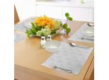 Tovagliette Abakuhaus Con Motivi Floreali, Motivi Floreali Astratti Con Garofani E Foglie Vorticose, Tiscjdeco In Tessuto Resistente Ai Colori Per La Sala Da Pranzo E La Cucina, Bianco Grigio