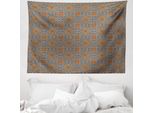 Abakuhaus Arazzo Marocchino, Tradizionale In Morbido Tessuto Microfibra Lavabile Senza Scolorimento Stampa Digitale, 150 X 110 Cm, Blu Seppia Rosso Legno