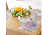 Tovagliette Abakuhaus Hamsa, Design Ispirato All'aura Del Flusso Energetico Spirituale, Tema Armonia Yoga Meditazione, Tovaglietta Decorativa In Tessuto Resistente Al Lavaggio Per Sala Da Pranzo E Cucina, Rosa Chiaro Pesca Acquamarina