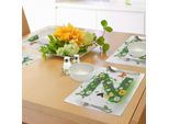Abakuhaus Tovagliette Con La Lettera Z, Freschi Fiori Estivi Da Giardino E Graziose Farfalle Dalle Ali Colorate, Decorazioni Da Tavola In Tessuto Resistente Ai Colori Per La Sala Da Pranzo E La Cucina, Multicolore Verde.