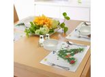 Abakuhaus Tovagliette Con Lettere, Prima Lettera Dell'alfabeto Natural Construction Green Leaves Butterflies, Tiscjdeco In Tessuto Resistente Al Lavaggio Per Sala Da Pranzo E Cucina, Multicolore Verde
