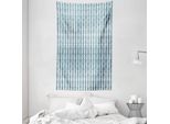 Abakuhaus Tappeto Da Parete E Copriletto Grigio Blu, Motivo A Strisce Doodle In Morbido Tessuto Microfibra Lavabile Senza Scolorimento Stampa Digitale, 140 X 230 Cm, Blu-Grigio Bianco