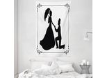 Abakuhaus Tappeto Da Parete E Copriletto, Proposta Di Matrimonio In Morbido Tessuto Microfibra Lavabile Senza Scolorimento Stampa Digitale, 140 X 230 Cm, Bianco E Nero