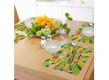 Tovagliette Abakuhaus Party, Sprites Con Sombrero, Maracas, Baffi E Illustrazioni Messicane Disegnate A Mano, Tiscjdeco In Tessuto Resistente Al Lavaggio Per La Sala Da Pranzo E La Cucina, Rosso Cinabro, Giallo, Verde