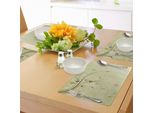 Abakuhaus Tovagliette Verdi E Marroni, Composizione Floreale Con Linee A Spirale, Petali Che Sbocciano, Bouquet Astratto, Decorazioni Da Tavola In Tessuto Resistente Al Lavaggio Per La Sala Da Pranzo E La Cucina, Rosa