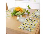 Abakuhaus Tovagliette Esotiche, Ananas - Accenti Tropicali Tema Costiero - Spiaggia - Isola - Frutta - Grafica Da Cucina, Tiscjdeco In Tessuto Resistente Al Colore Per La Sala Da Pranzo E La Cucina, Giallo Nero Grigio