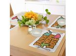 Abakuhaus Tovagliette Hoffnung, Citazione Grunge Su Fede, Speranza E Amore Con Simboli Religiosi, Caratteri Vintage In Stile Cartoon, Tiscjdeco In Tessuto Resistente Al Lavaggio Per Sala Da Pranzo E Cucina, Multicolore
