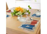 Abakuhaus Tovagliette Texas Stern, Bandiera Texana Svolazzante Con Motivo Lone Star Effetto Retrò Americana, Decorazioni Da Tavola In Tessuto Resistente Al Lavaggio Per La Sala Da Pranzo E La Cucina, Rosso Cinabro, Beige, Blu