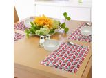 Abakuhaus Tovagliette Ottomane, Motivo Tradizionale Turco Anatolico Con Tulipani Artistici E Colorati, Tiscjdeco In Tessuto Resistente Al Lavaggio Per La Sala Da Pranzo E La Cucina, Multicolore