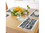 Abakuhaus Tovagliette Celtiche, Motivi Decorativi Astratti Con Animali In Stile Tribale Per Tatuaggi E Design Culturali, Stampa Digitale Su Tessuto Lavabile, Decorazione Da Tavola Per La Cucina, Bianco E Nero