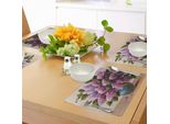 Abakuhaus Tovagliette Con Motivi Floreali, Grafica Dipinta A Olio Raffigurante Un Bouquet Primaverile In Un Vaso Con Fiori Di Stagione, Tovagliette Decorative In Tessuto Resistente Ai Colori Per La Sala Da Pranzo E La Cucina, Multicolore
