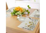 Tovagliette Abakuhaus Primavera, Farfalle Alate A Pois Che Volano Sopra Fiori Di Papavero E Tulipani, Tiscjdeco In Tessuto Resistente Al Lavaggio Per La Sala Da Pranzo E La Cucina, Marrone, Giallo E Verde Chiaro