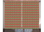 Abakuhaus Tenda Rustica Fiesta, Motivo Mexican Blanket, Tenda Con Passanti E Ganci Per Camera Da Letto, 280 X 175 Cm, Verde Vermiglio Crema