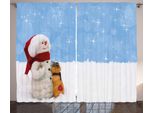 Abakuhaus Tenda Rustica Con Motivo Pupazzo Di Neve, Inverno-Natale, Soggiorno, Nastro Universale, Con Passanti E Ganci, 280 X 175 Cm, Multicolore