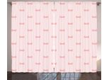 Abakuhaus Tenda Rustica Per Neonati, Strisce Verticali A Farfalla, Tenda Con Passanti E Ganci Per Camera Da Letto, 280 X 175 Cm, Rosa Pallido