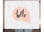 Abakuhaus Ciao Tenda Rustica, Nuvoletta Rosa Pallido, Soggiorno Nastro Universale Tende Con Passanti E Ganci, 280 X 175 Cm, Blush Nero Bianco