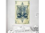 Abakuhaus Grigio Giallo Arazzo E Copriletto, Scena Industriale Tranquilla In Morbido Tessuto Microfibra Lavabile Senza Scolorimento Stampa Digitale, 140 X 230 Cm, Grigio Giallo