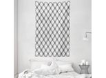 Abakuhaus Arazzo Geometrico E Copriletto, Stile Minimalista In Morbido Tessuto Microfibra Lavabile Senza Scolorimento, Stampa Digitale, 140 X 230 Cm, Bianco E Nero