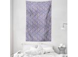 Abakuhaus Arazzo E Copriletto Paisley, Fiore In Morbido Tessuto Microfibra Lavabile Senza Scolorimento Stampa Digitale, 140 X 230 Cm, Blu E Viola