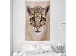 Abakuhaus Arazzo E Copriletto Con Animali, Leopardino Selvaggio In Morbido Tessuto Microfibra Lavabile Senza Scolorimento Stampa Digitale, 140 X 230 Cm, Marrone Umbra Marrone Cacao