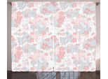 Abakuhaus Gekritzel Tenda Rustica, Battente Cartoon, Tenda Con Passanti E Ganci Per Camera Da Letto, 280 X 175 Cm, Rosa Chiaro Azzurro Pallido