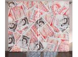 Abakuhaus Tenda Rustica, Bills Of Britain, Tenda Con Passanti E Ganci Per Camera Da Letto, 280 X 175 Cm, Scarlet Taupe