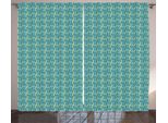 Abakuhaus Tenda Rustica Astratta, Linee Ondulate Vintage, Tenda Universale Per Soggiorno Con Passanti E Ganci, 280 X 175 Cm, Verde Chiaro, Azzurro, Verde Acqua
