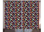 Abakuhaus Tenda Rustica, Motivo Galaxy Party, Tenda Con Passanti E Ganci Per Camera Da Letto, 280 X 175 Cm, Multicolore