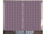 Abakuhaus Tenda Rustica Art DéCo, Quadrati Con Bordi Sinuosi, Tenda Con Passanti E Ganci Per Camera Da Letto, 280 X 175 Cm, Rosa Confetto Lavanda