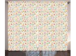 Abakuhaus Tenda Rustica Con Motivi Decorativi, Arte Botanica Primaverile, Tenda Con Passanti E Ganci Per Camera Da Letto, 280 X 175 Cm, Multicolore