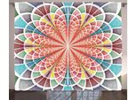 Abakuhaus Tenda Rustica Psichedelica, Motivo Floreale Geometrico, Tenda Universale Per Soggiorno Con Passanti E Ganci, 280 X 175 Cm, Multicolore