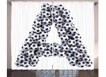 Abakuhaus Lettera A Tenda Rustica, Capital Football, Tenda Con Passanti E Ganci Per Camera Da Letto, 280 X 175 Cm, Bianco E Nero