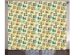Abakuhaus Tenda Geometrica Rustica, Forma Surreale A Puzzle, Tenda Universale Per Soggiorno Con Passanti E Ganci, 280 X 175 Cm, Multicolore