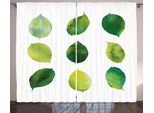 Abakuhaus Tenda Rustica In Salvia, Acquerello Fogliame Fresco, Camera Da Letto Tenda Con Passanti E Ganci, 280 X 175 Cm, Verde Bianco