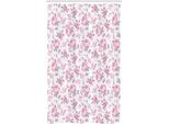 Abakuhaus Shabby Chic Tenda Da Doccia Stretta, Rosa Rosa Primavera, Set Decorativo Per Bagno In Tessuto Con Ganci, 120 X 180 Cm, Rosa Pallido Bianco Grigio