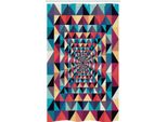 Abakuhaus Tenda Da Doccia Moderna Stretta, Patchwork Visivo Retrò, Set Decorativo Per Bagno In Tessuto Con Ganci, 120 X 180 Cm, Multicolore