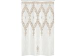 Abakuhaus Tenda Da Doccia Marocchina Stretta, Eastern Element Crema, Set Decorativo Per Bagno In Tessuto Con Ganci, 120 X 180 Cm, Bianco Umbra Cammello