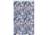 Abakuhaus Tenda Da Doccia Marocchina Stretta, Vendemmia Mediterranea, Set Decorativo Per Bagno In Tessuto Con Ganci, 120 X 180 Cm, Multicolore