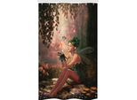 Abakuhaus Tenda Da Doccia Stretta, Ragazze Ali Farfalle, Set Decorativo Per Bagno In Tessuto Con Ganci, 120 X 180 Cm, Multicolore