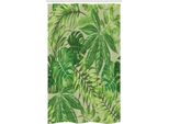 Abakuhaus Tenda Da Doccia Stretta Con Foglie Verdi, Fresh Jungle Aloha, Set Decorativo Per Bagno In Tessuto Con Ganci, 120 X 180 Cm, Verde Mela Verde Felce