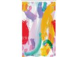 Abakuhaus Tenda Da Doccia Astratta Stretta, Pennellate Ad Acquerello, Set Decorativo Per Bagno In Tessuto Con Ganci, 120 X 180 Cm, Multicolore