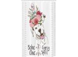 Abakuhaus Pitbull Tenda Da Doccia Stretta, Cane Con Copricapo Con Piume, Set Decorativo Per Bagno In Tessuto Con Ganci, 120 X 180 Cm, Multicolore