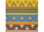 Abakuhaus Tessuto Satinato Messicano Al Metro, Bordi Tradizionali Indiani Aztechi Con Motivi Geometrici Artistici Vendemmia, 2 M (148 X 200 Cm), Multicolore