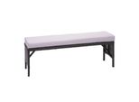 Panca In Rattan HWC-G16, Panca Da Giardino In Rattan, Gastronomia 112Cm ~ Nero, Cuscini Grigio Chiaro
