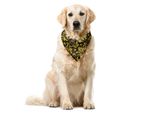 Abakuhaus Bandana Damascata Per Animali Domestici, Motivi Fogliame Antico, 55X55 Cm, Black Earth Giallo