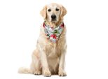 Abakuhaus Bandana Per Animali Domestici Con Fiori, Blooming Con Foglie Abbozzate, 55X55 Cm, Corallo Scuro Multicolore