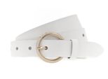 Vanzetti Pelle Cintura Cintura In Vita 25Mm Leather Belt W95 White Bianco