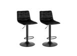 Sgabello Da Bar Middelfart In Velluto Nero, Nero.